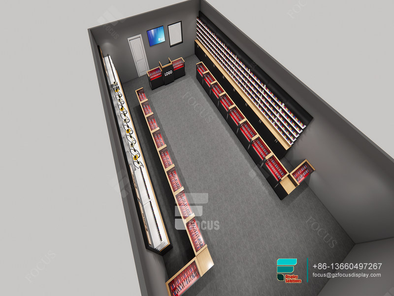 Custom Smoke Shop Furniture Retail Glass Display Case