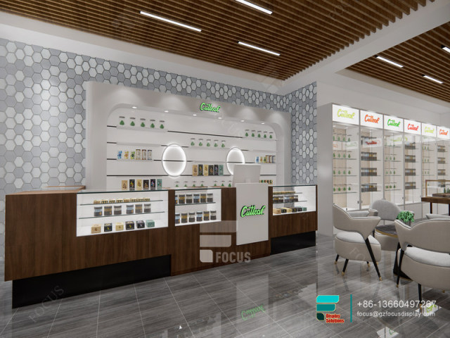 Commercial Cigar Display Cabinet Retail Glass Counter Design