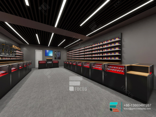 Custom Smoke Shop Furniture Retail Glass Display Case