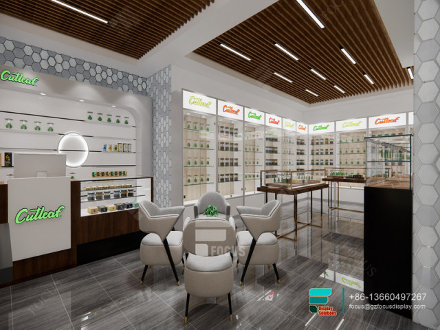 Commercial Cigar Display Cabinet Retail Glass Counter Design