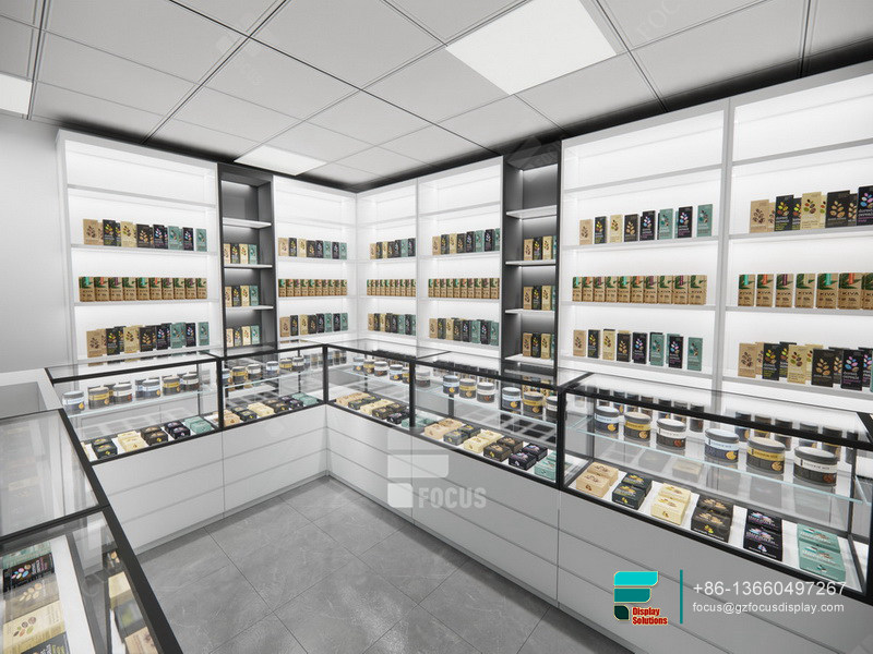 Custom Cigarette Display Cabinet Glass Vitrine For Sale