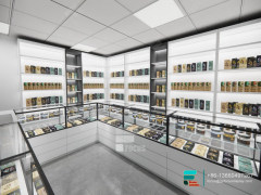 Custom Cigarette Display Cabinet Glass Vitrine For Sale