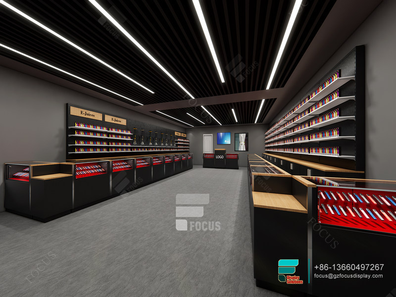 Custom Smoke Shop Furniture Retail Glass Display Case
