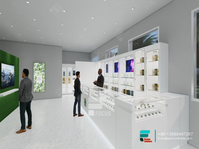 Customize Cigarette Cabinet Glass LED Display For Shop