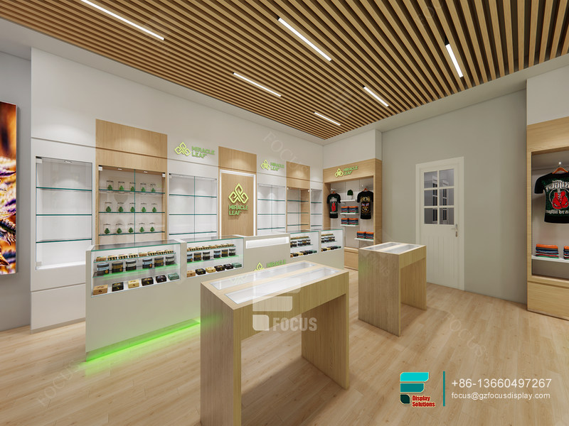 Dispensary Layout Design Glass Showcase Cigar Display Case