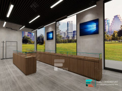 Tobacco Shop Interior Design Wooden Glass Display Showcase