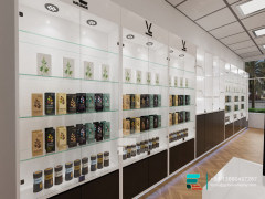 Lockable Cigarette Cabinet Glass Display Showcase With Light