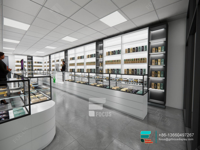 Custom Cigarette Display Cabinet Glass Vitrine For Sale