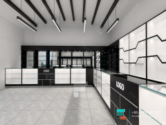 Cigarette Shelves Round Glass Display Cabinet For Stores