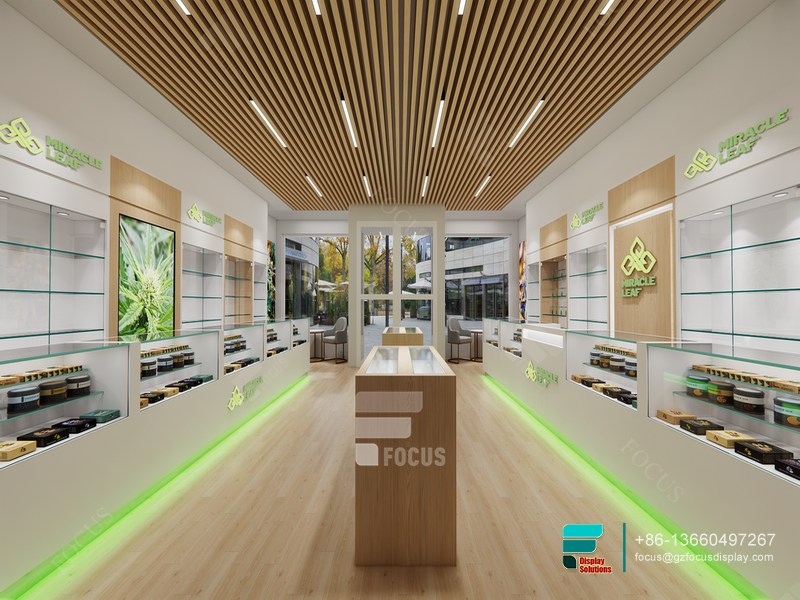 Dispensary Layout Design Glass Showcase Cigar Display Case