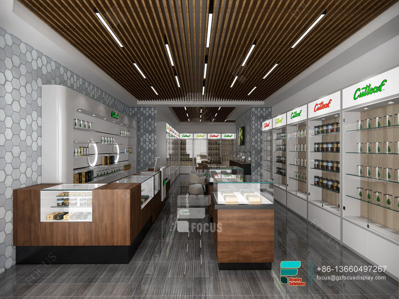 Commercial Cigar Display Cabinet Retail Glass Counter Design