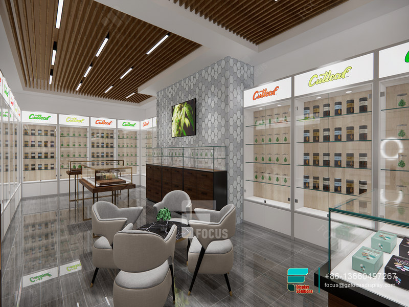 Commercial Cigar Display Cabinet Retail Glass Counter Design