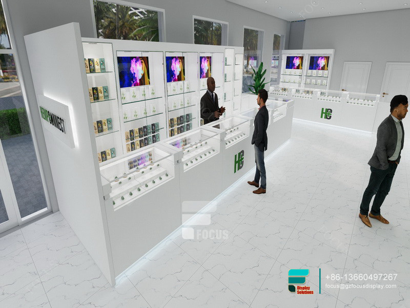 Customize Cigarette Cabinet Glass LED Display For Shop
