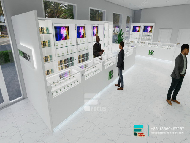 Customize Cigarette Cabinet Glass LED Display For Shop