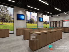 Tobacco Shop Interior Design Wooden Glass Display Showcase