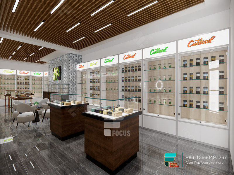 Commercial Cigar Display Cabinet Retail Glass Counter Design