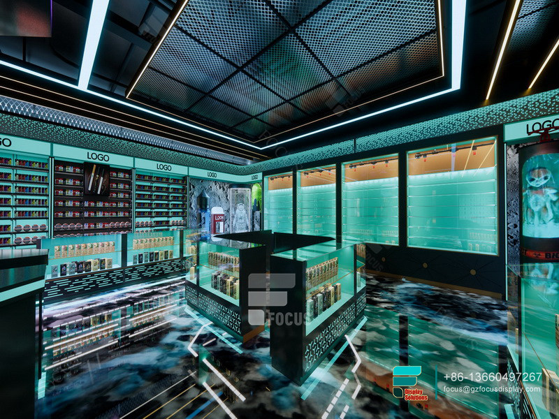 LED Retail Display Tobacco Display Case Dispensary Design