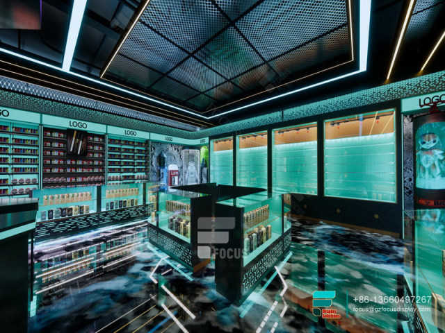 LED Retail Display Tobacco Display Case Dispensary Design