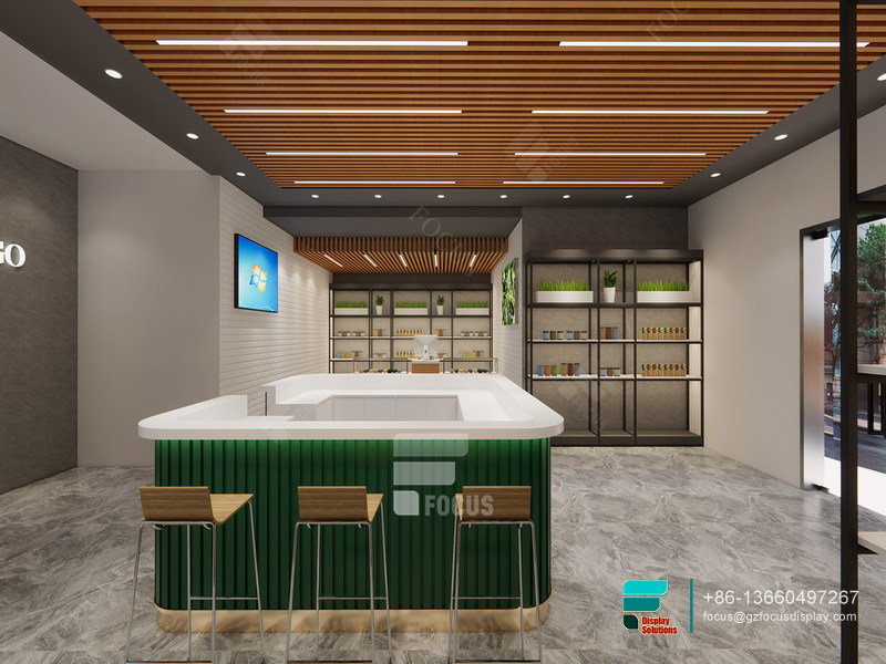 Dispensary Counter Countertop Glass Display Cigarette Shelving
