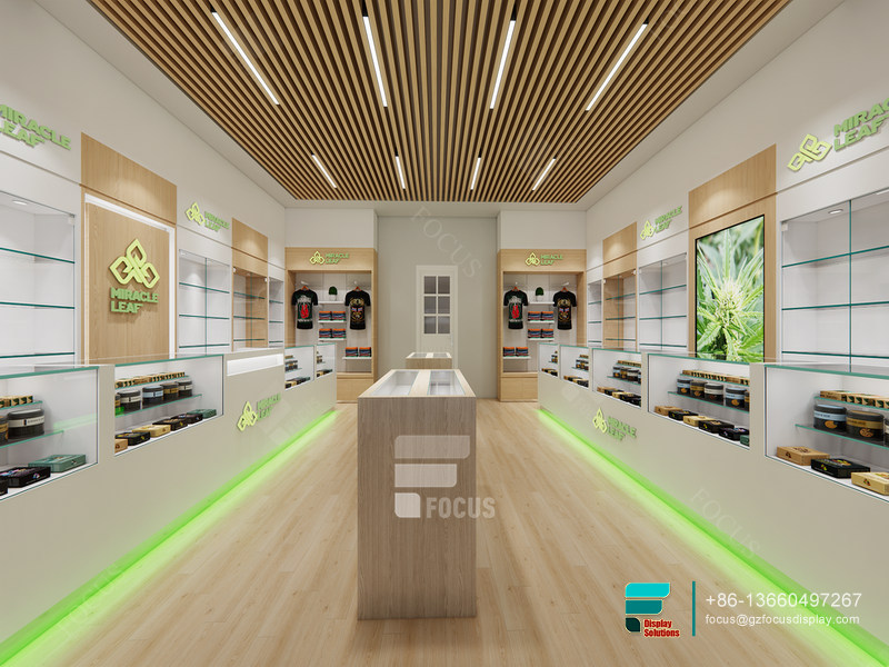 Dispensary Layout Design Glass Showcase Cigar Display Case