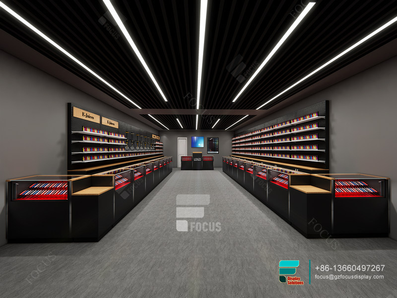 Custom Smoke Shop Furniture Retail Glass Display Case
