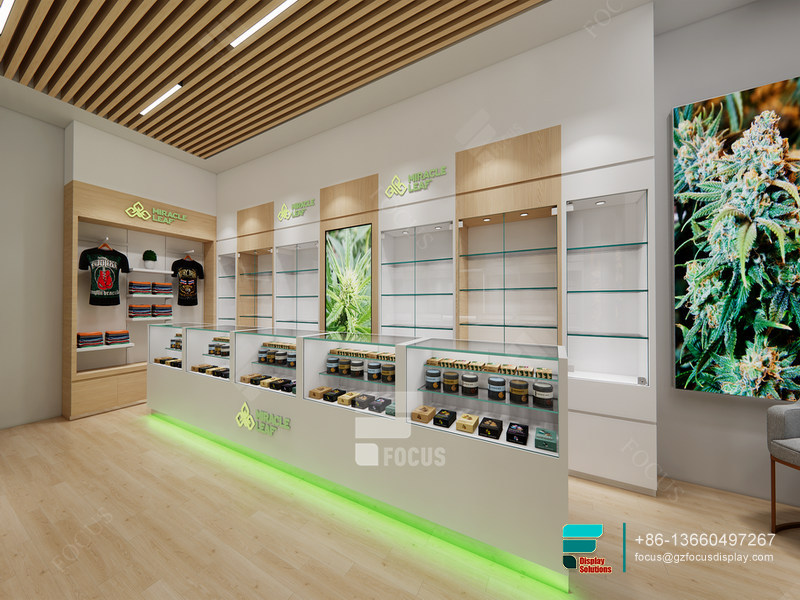 Dispensary Layout Design Glass Showcase Cigar Display Case