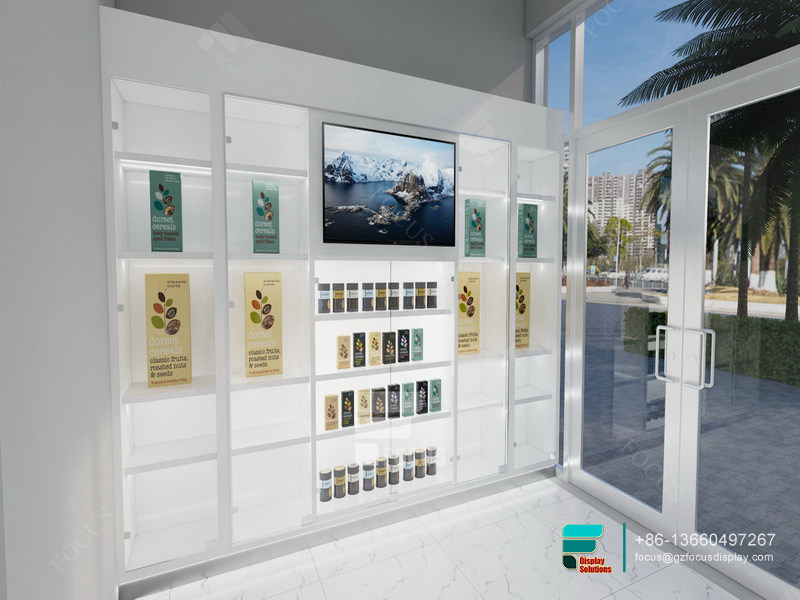 Customize Cigarette Cabinet Glass LED Display For Shop