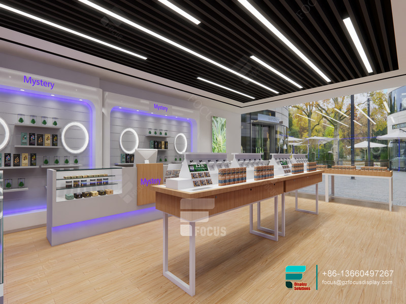Smoke Shop Glass Displays Glass Cabinet With Lights