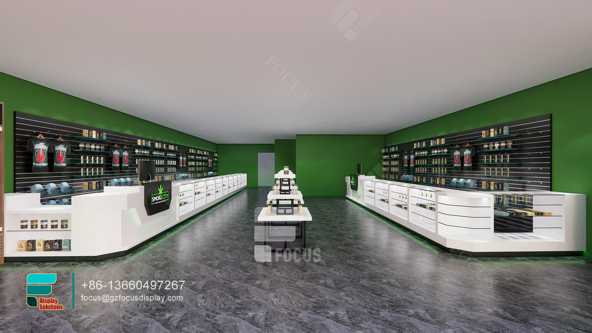 cannabis dispensary design and construction glass display