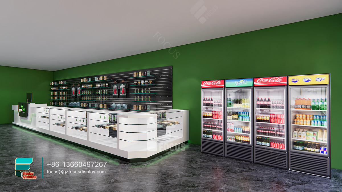 cannabis dispensary design and construction glass display
