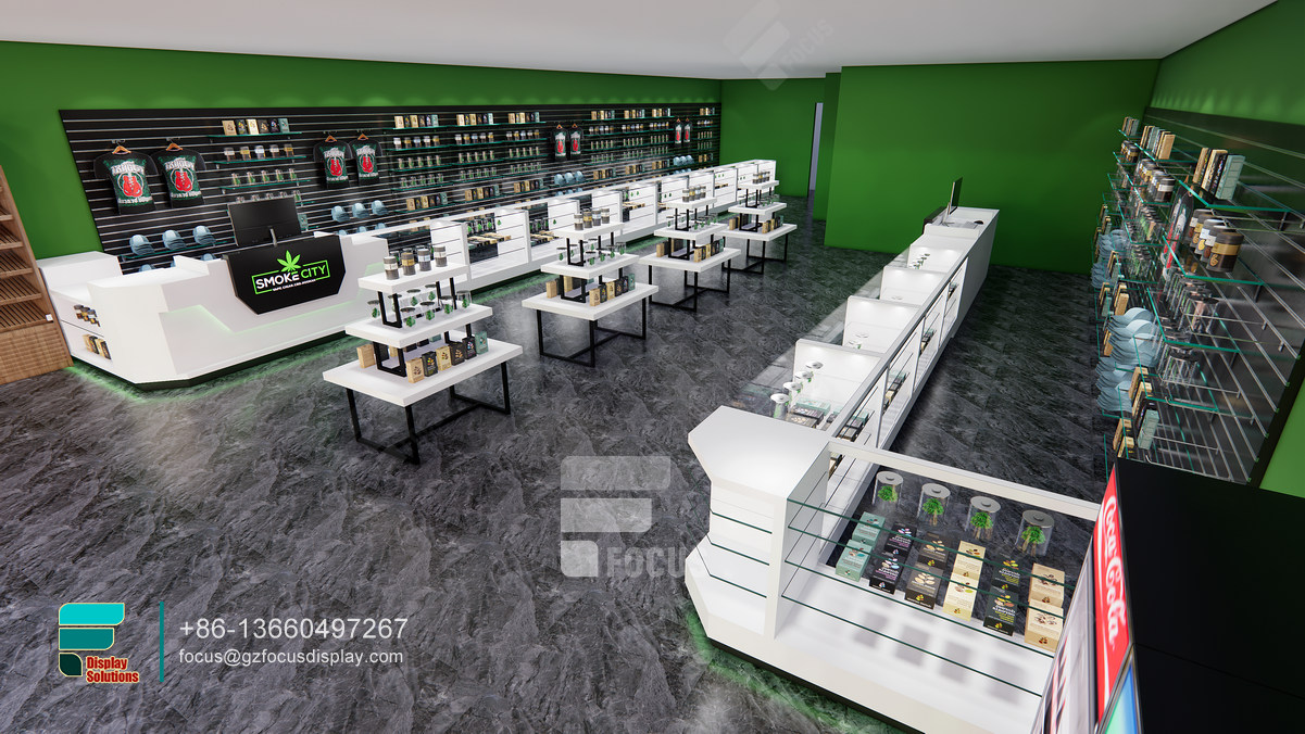 cannabis dispensary design and construction glass display