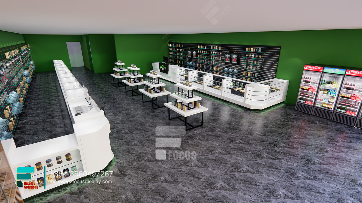 cannabis dispensary design and construction glass display