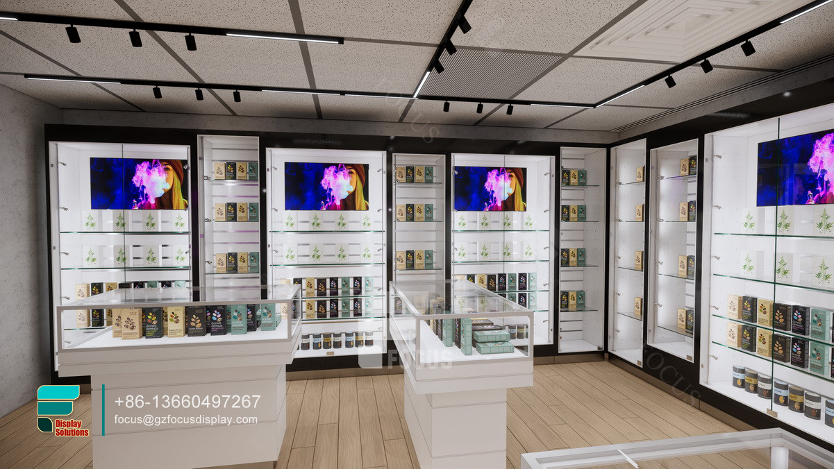Locking Cigarette Display Case Vape Cabinet Smoke Shop Shelves