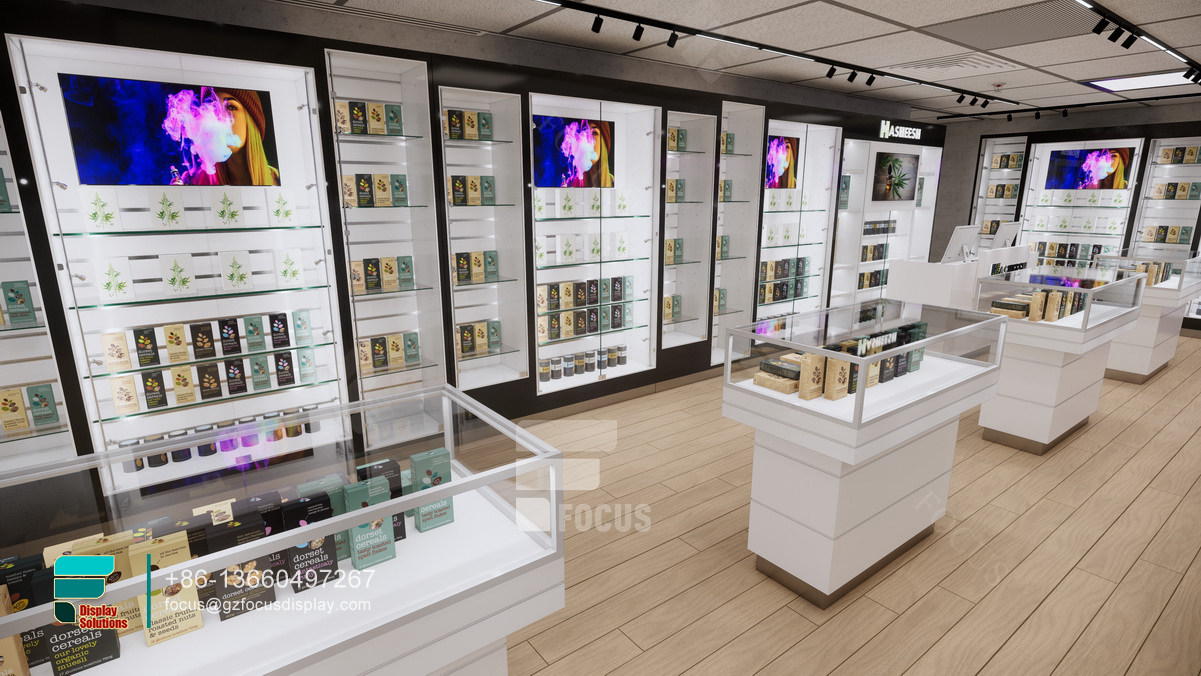 Locking Cigarette Display Case Vape Cabinet Smoke Shop Shelves