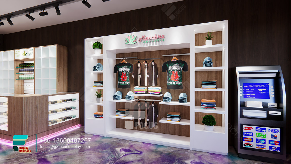 smoke shop display racks boutique dispensary interior design