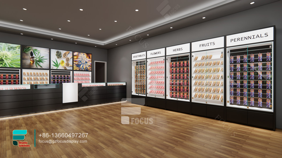 tobacco store design tall glass cabinet smoke shop fixtures