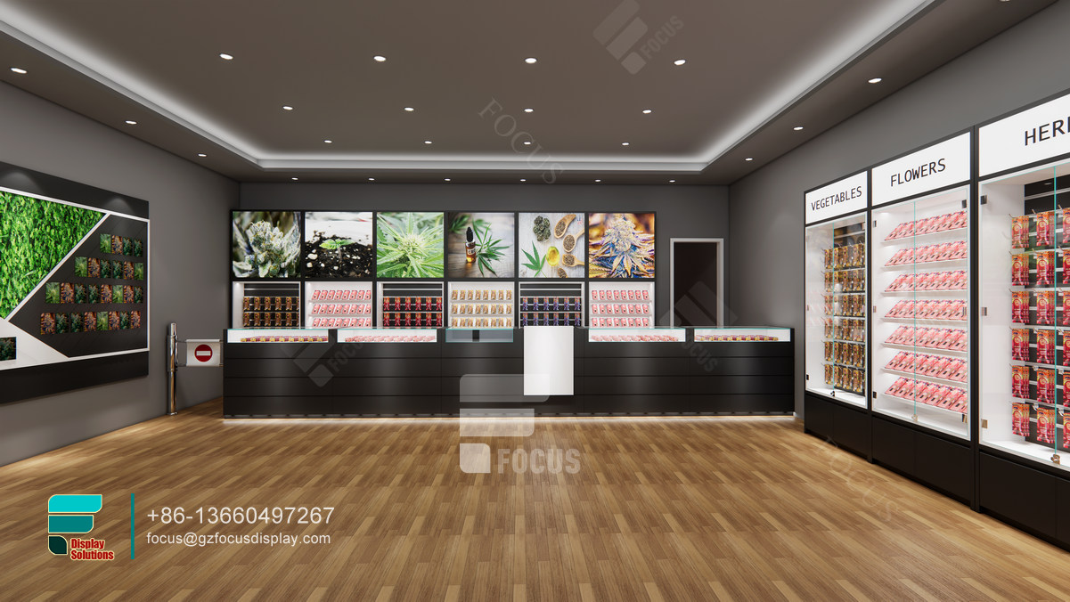 tobacco store design tall glass cabinet smoke shop fixtures