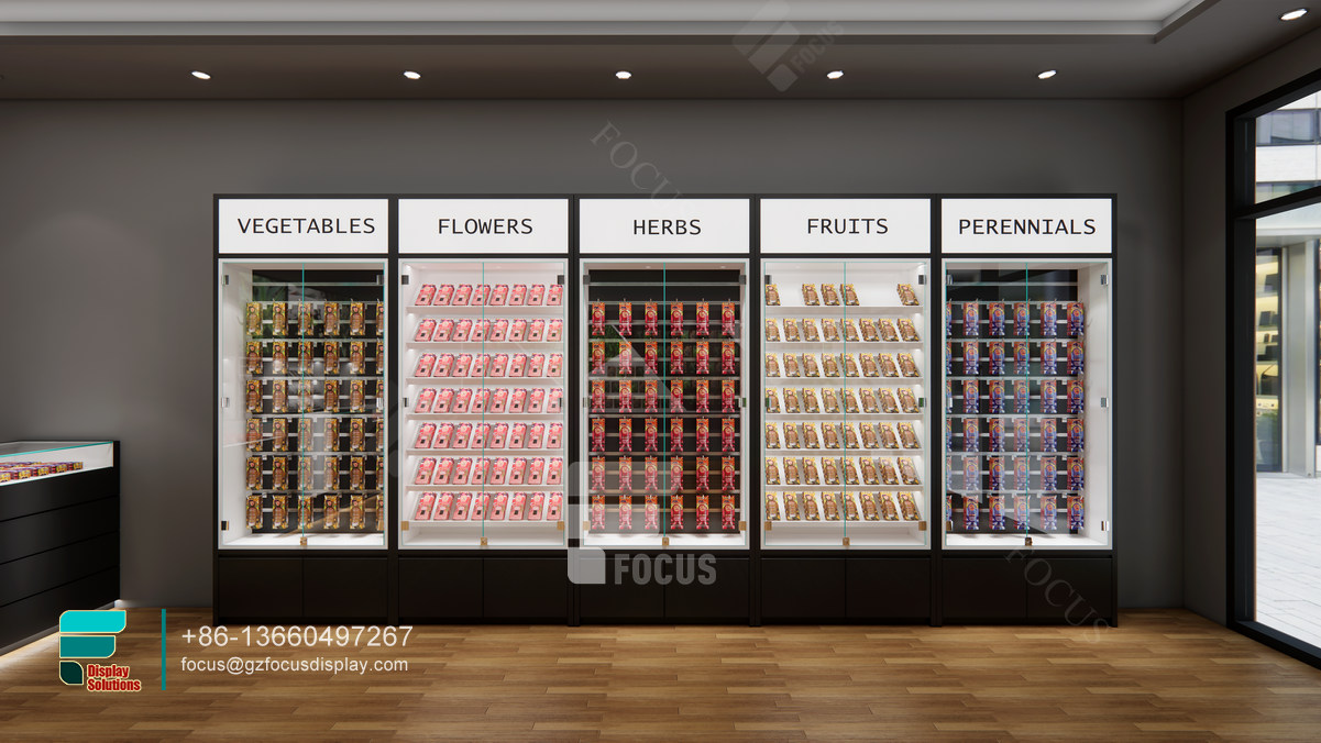 tobacco store design tall glass cabinet smoke shop fixtures