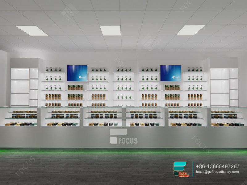 Dispensary Store Design Showcase Glass Tobacco Display Rack