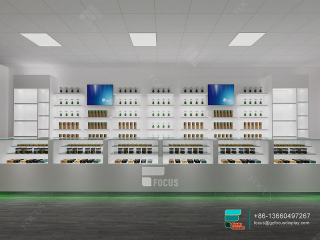 Dispensary Store Design Showcase Glass Tobacco Display Rack
