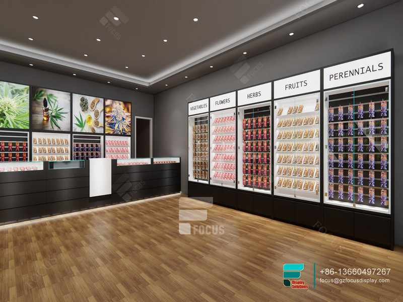 Tobacco Store Design Tall Glass Cabinet Smoke Shop Fixtures