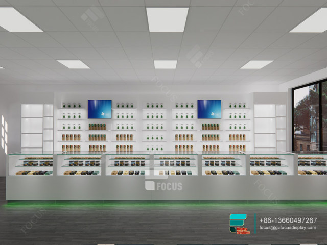 Dispensary Store Design Showcase Glass Tobacco Display Rack