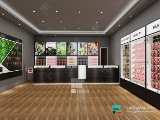 Tobacco Store Design Tall Glass Cabinet Smoke Shop Fixtures