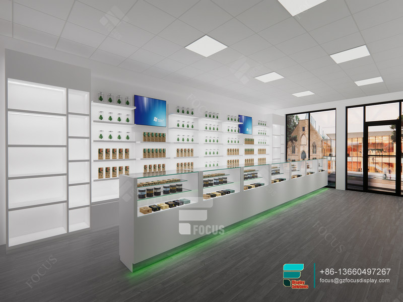 Dispensary Store Design Showcase Glass Tobacco Display Rack