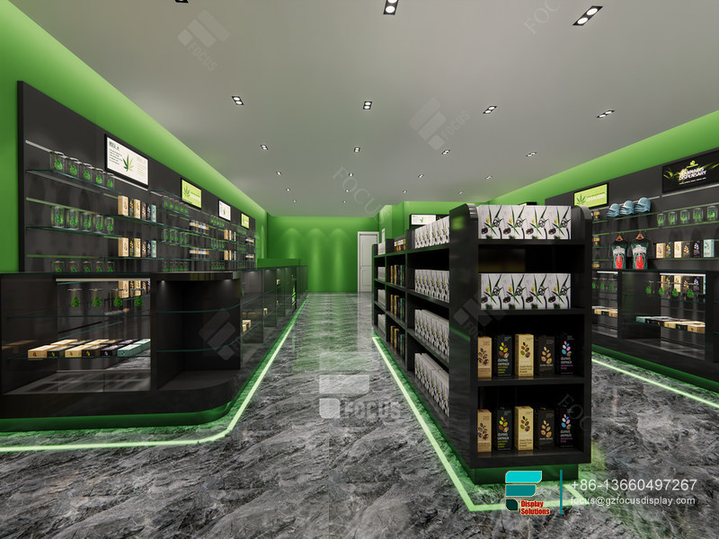 Dispensary Retail Displays Glass Cabinets Smoke Shop Design