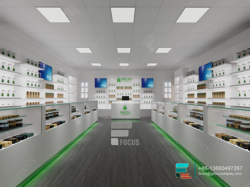 Dispensary Store Design Showcase Glass Tobacco Display Rack