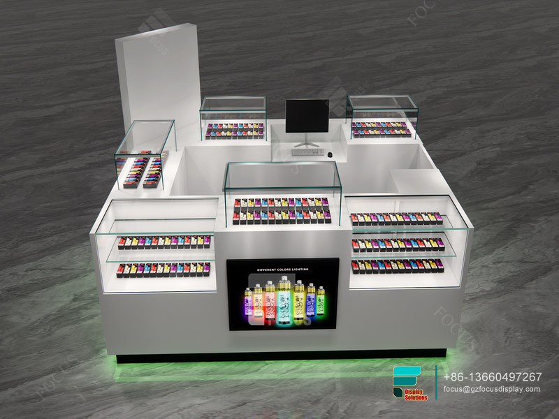 Dispensary Kiosk Large Glass Showcase Cigarette Display Case