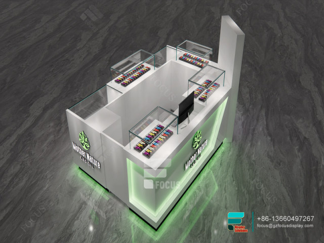 Dispensary Kiosk Large Glass Showcase Cigarette Display Case