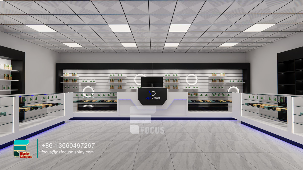cannabis dispensary displays luxury tall glass cabinet