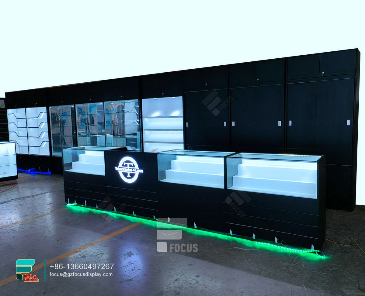 convenience store cigarette display stand glass showcase